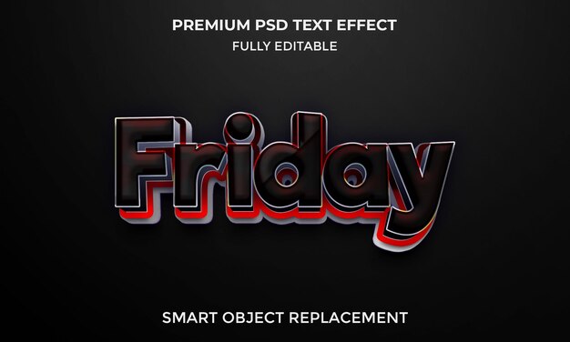 Friday offer 3d editable text effect