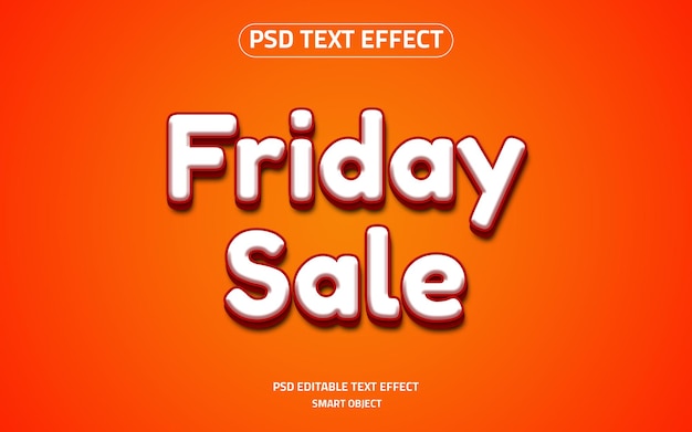 Friday sale logo mockup 3d text effect