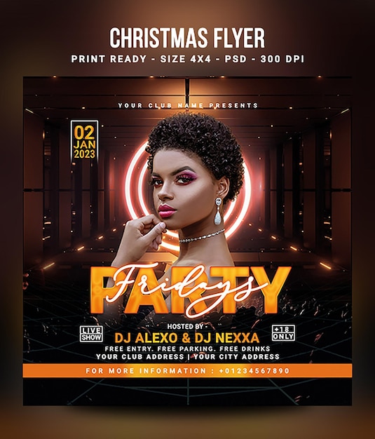 Fridays party flyer or post template