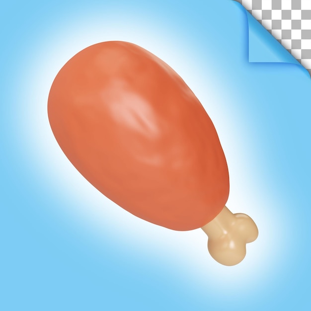 Fried Chicken 3D Illustration Icon