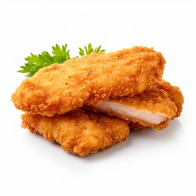 fried chicken fillet isolated on transparent background