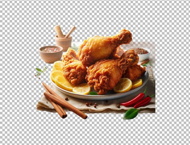 PSD fried chicken isolated on transparent background premium psd