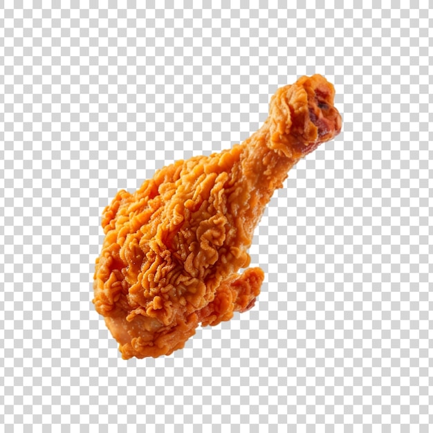 Fried chicken leg flying with a white background