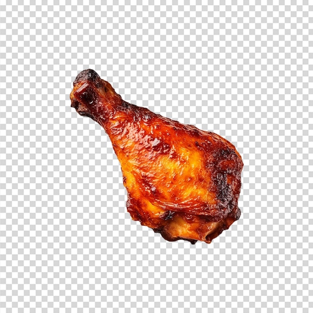 Fried chicken leg pieces isolated on transparent background