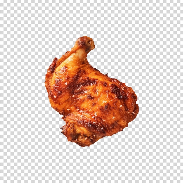 Fried chicken leg pieces isolated on transparent background