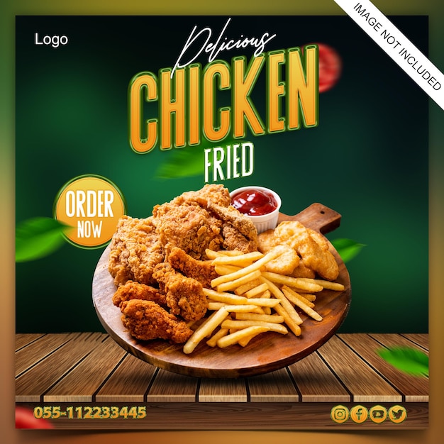 Fried chicken social media post design