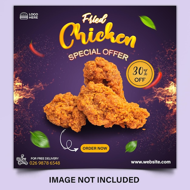 Fried Chicken Special Offer Instagram and Facebook Post