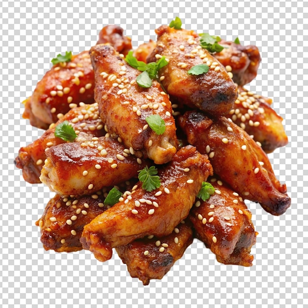 PSD fried chicken wings isolated on transparent background