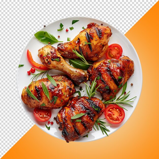 fried chicken with grated cheese tomatoes lettuce isolated on transparent background