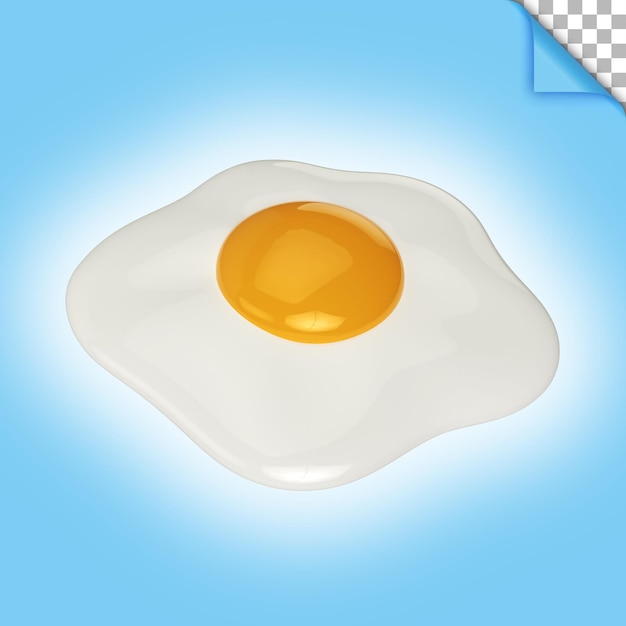 Fried Egg 3D Illustration Icon