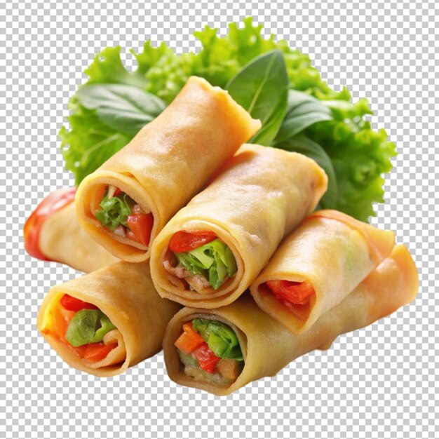 Fried egg rolls Isolated on white background