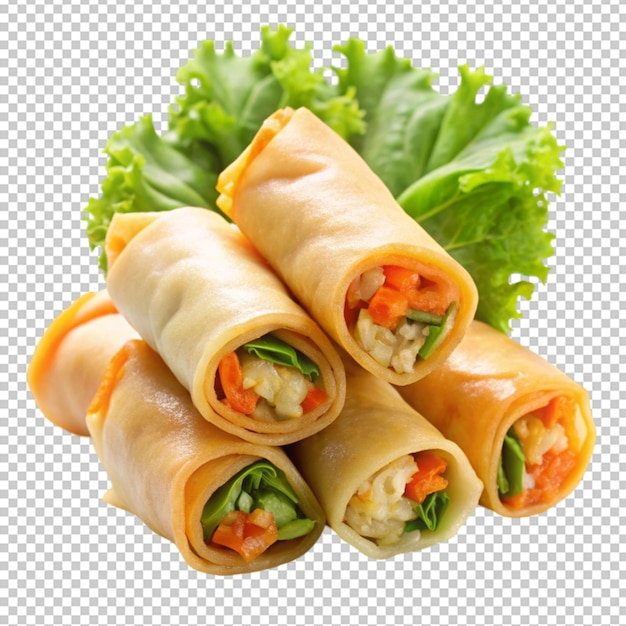 Fried egg rolls Isolated on white background