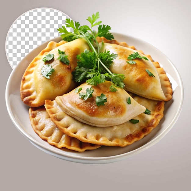 PSD fried empanadas with minced beef meat transparent background