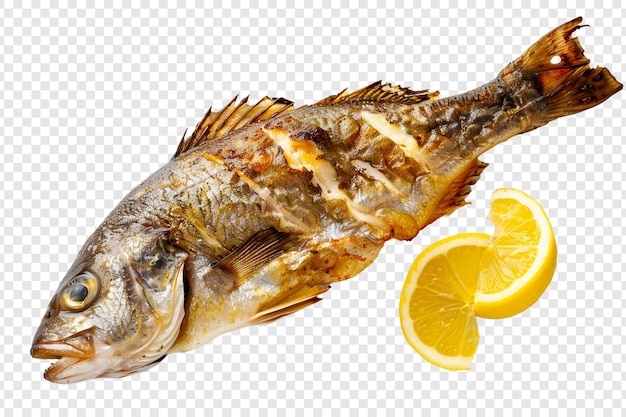 fried fish isolated on transparent background