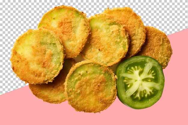 Fried green tomatoes. transparent background