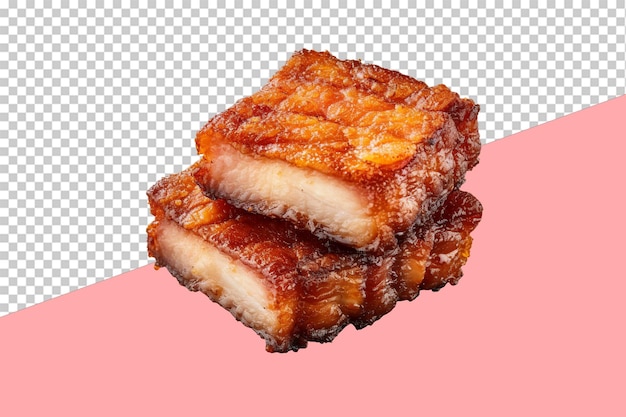 Fried pork belly. transparent background