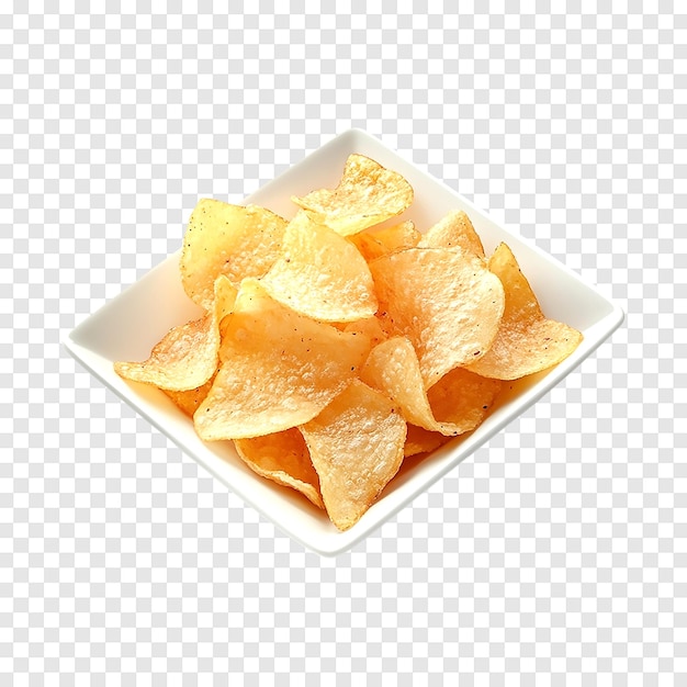 PSD fried taro thin chips isolated on a transparent background