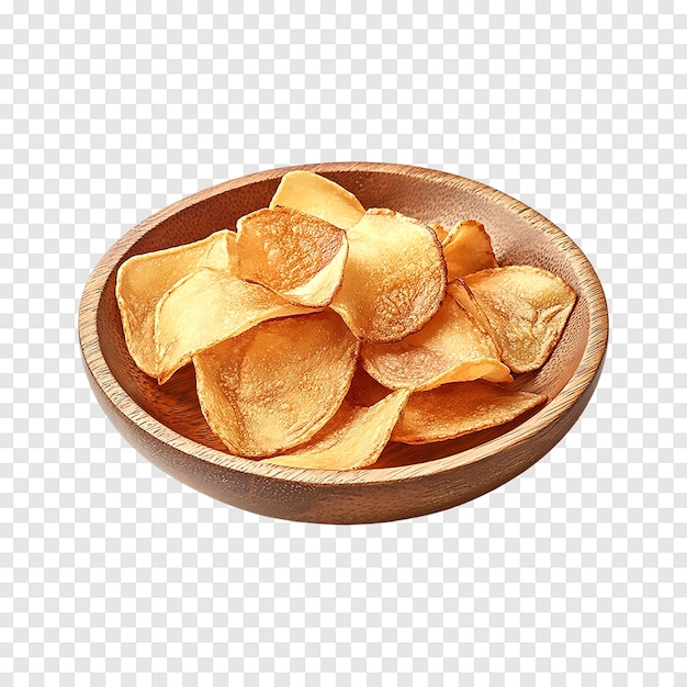 PSD fried taro thin chips isolated on a transparent background