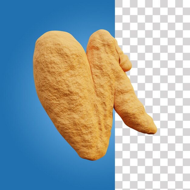 PSD fried wings 3d icon