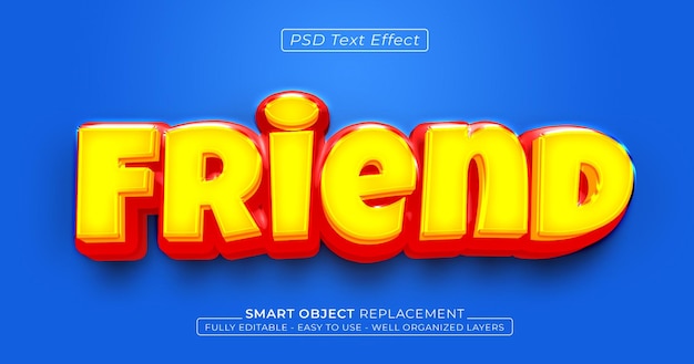 Friend text editable 3D style text effect