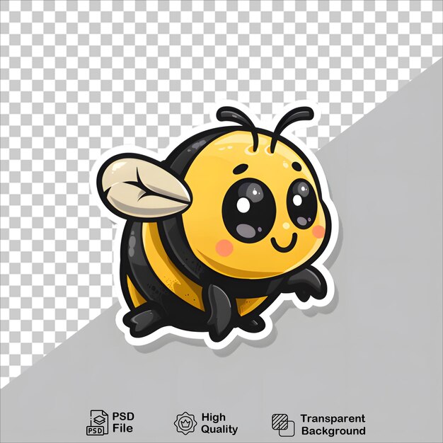 PSD friendly bee character cartoon on transparent background