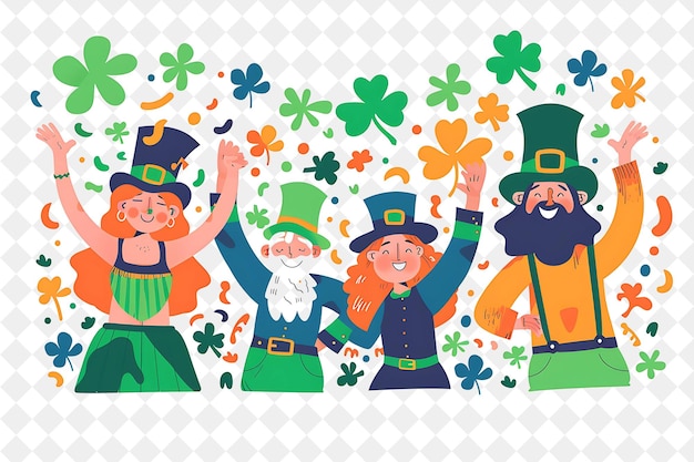 Friends Celebrating St Patricks Day Design Is Festive and L Flat Illustration Festival of The World