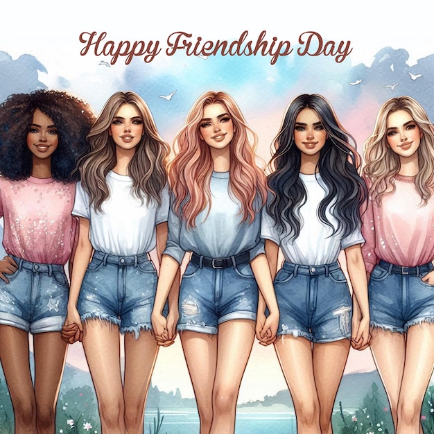 Friends forever happy friendship day background design