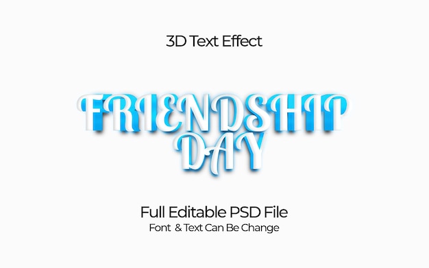 Friendship Day 3D Text Effect