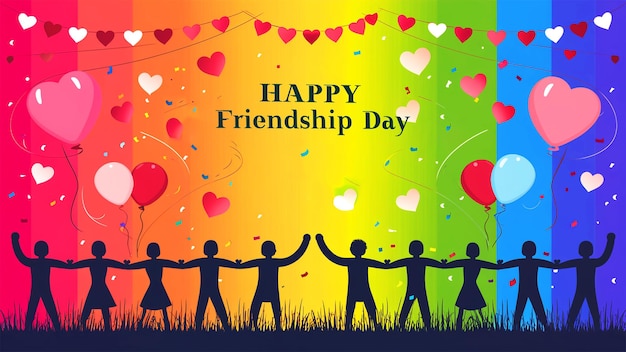 PSD friendship day background template in flat style