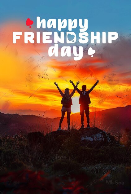 PSD friendship day celebration instagram poster design template