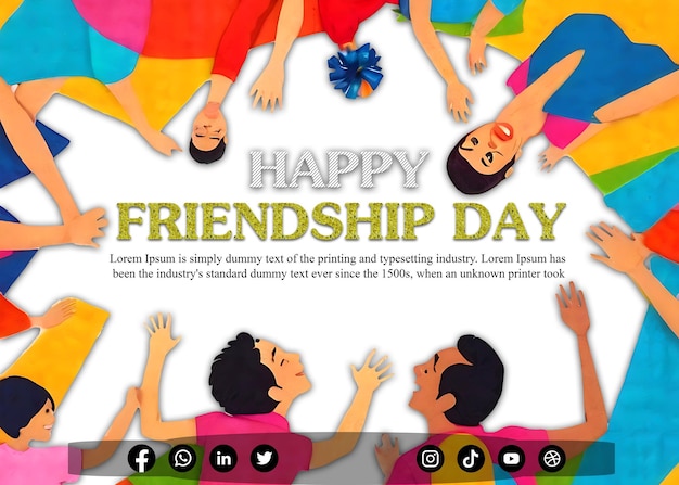 Friendship day creative design template