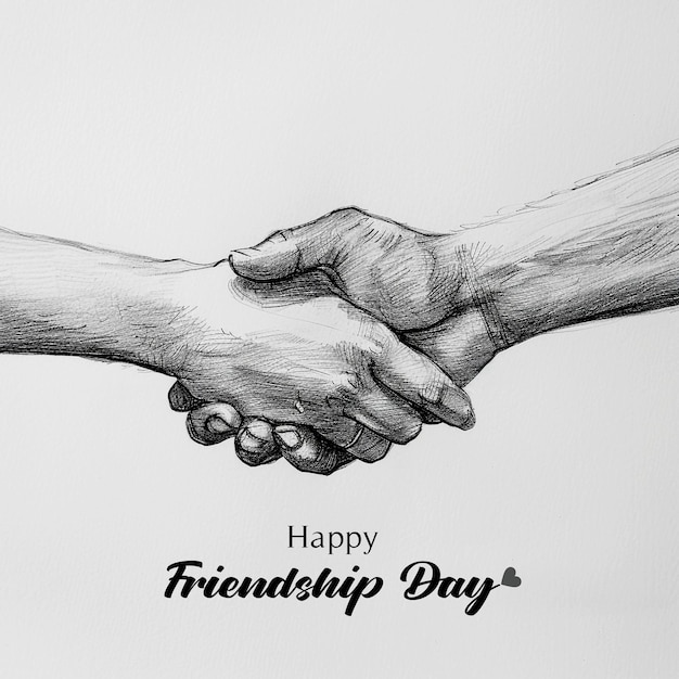 PSD friendship day and friendship with shaking hands