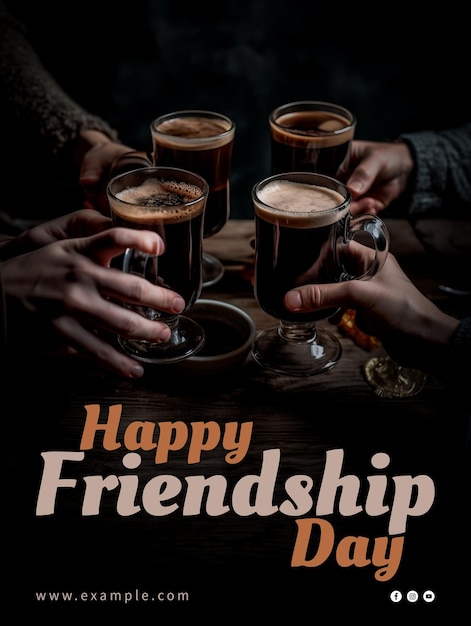 Friendship Day Greeting Card Template Share Warm Wishes