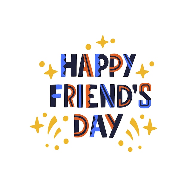 Friendship day lettering  isolated