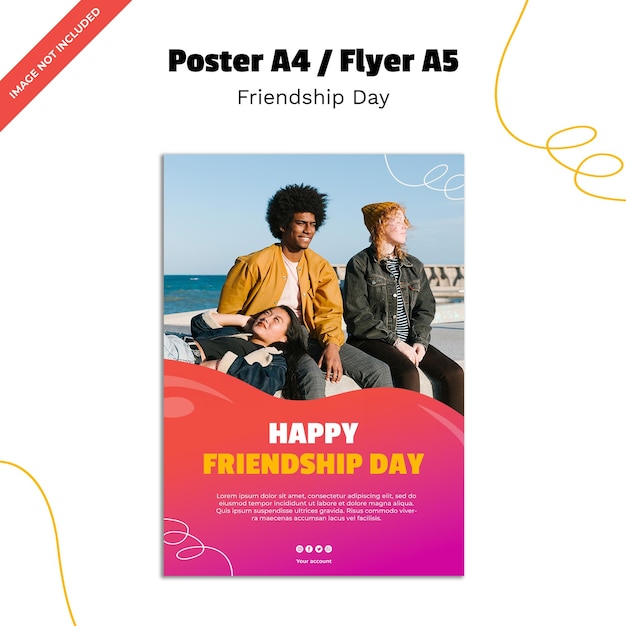 PSD friendship day poster template design