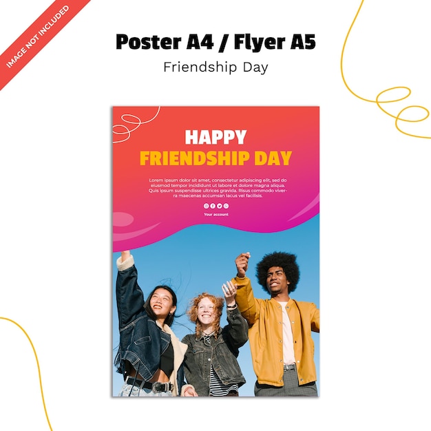 PSD friendship day poster template design