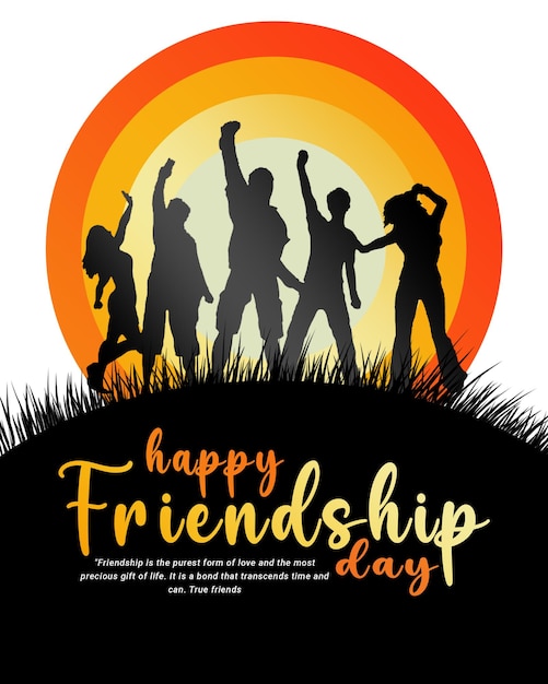 PSD friendship day social media post banner poster flyer template