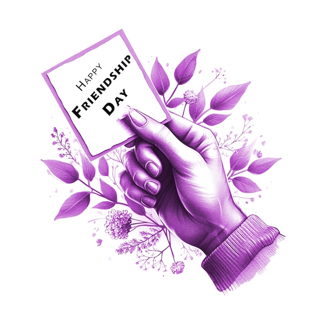 PSD friendship day with hands greetings card and beautiful background