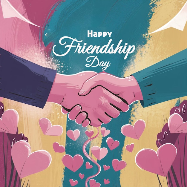 PSD friendship day with holding promise hand background