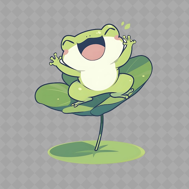 PSD a frog on a branch with a green frog on it