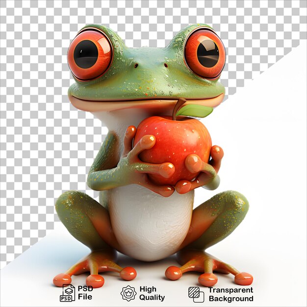 Frog Holding Apple in HyperRealistic 3D