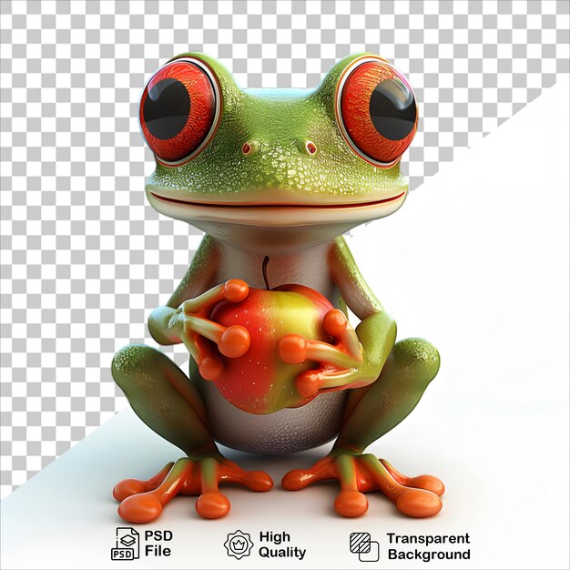 Frog Holding Apple in HyperRealistic 3D