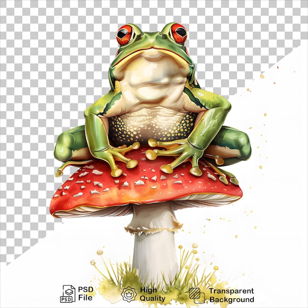 PSD a frog with a frog on it and a picture of a frog on a mushroom