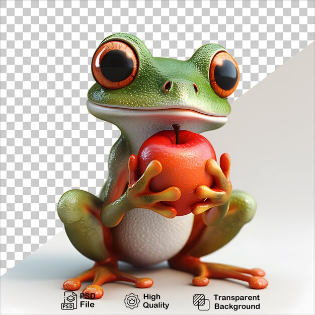 a frog with a fruit and a piece of paper that says quot frog quot