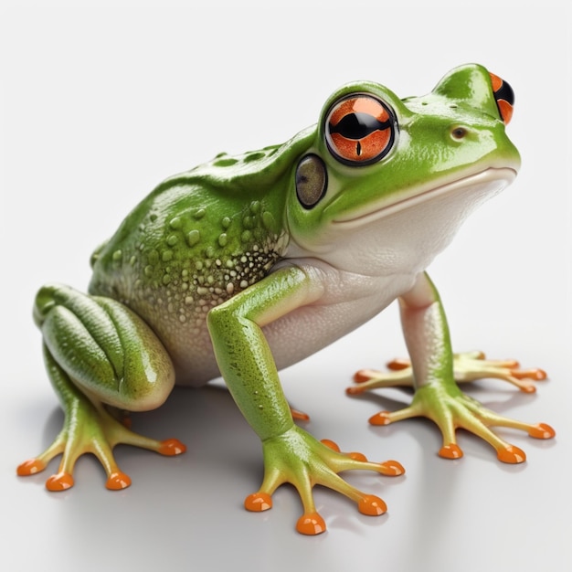 PSD a frog with orange eyes and a black eye and orange lenses