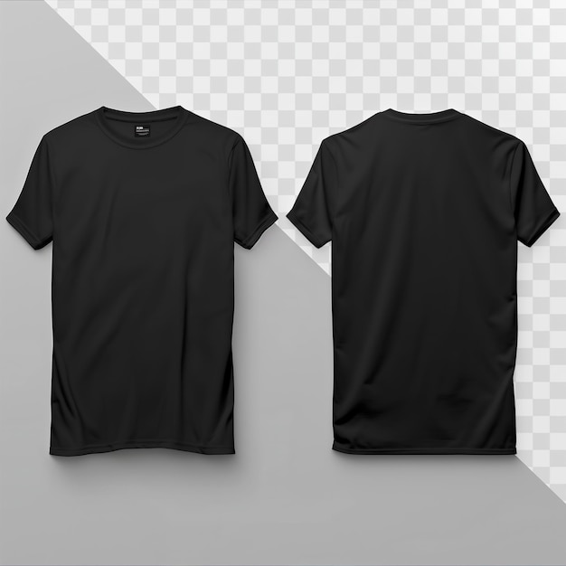 PSD front and back black t shirt mockup design template