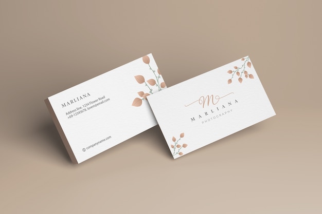 Front and back business card mockup