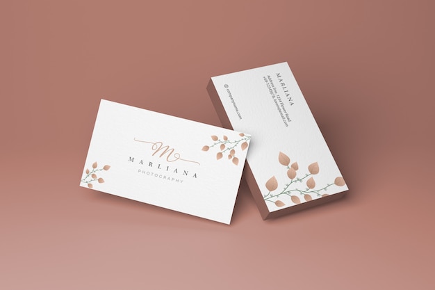 Front and back business card mockup