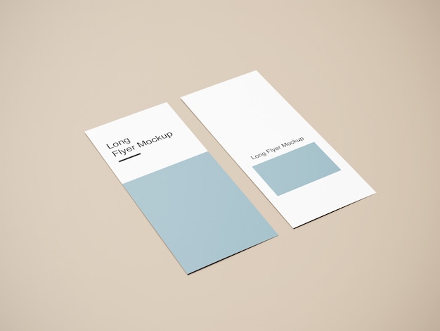 Front and back long flyer mockup design