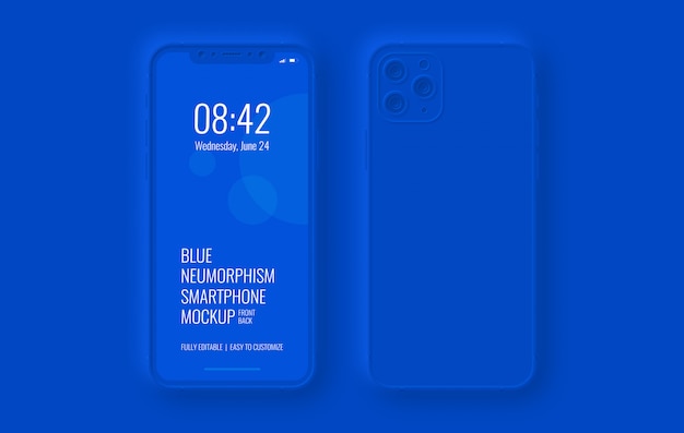 Front and back of smartphone mockup